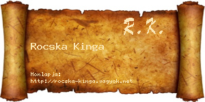 Rocska Kinga névjegykártya